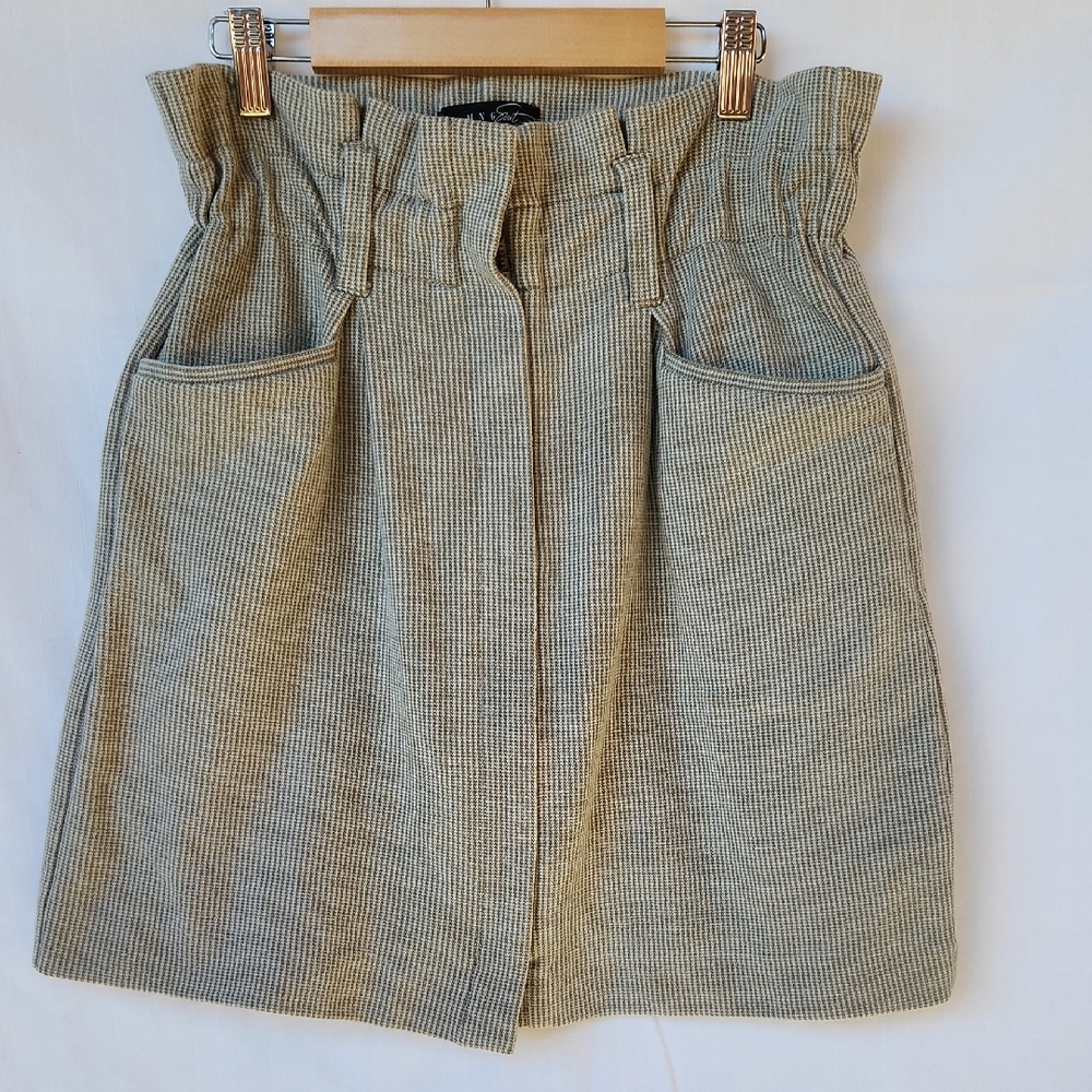 MNG Suit Women's Paper Bag Mini Skirt - Grey